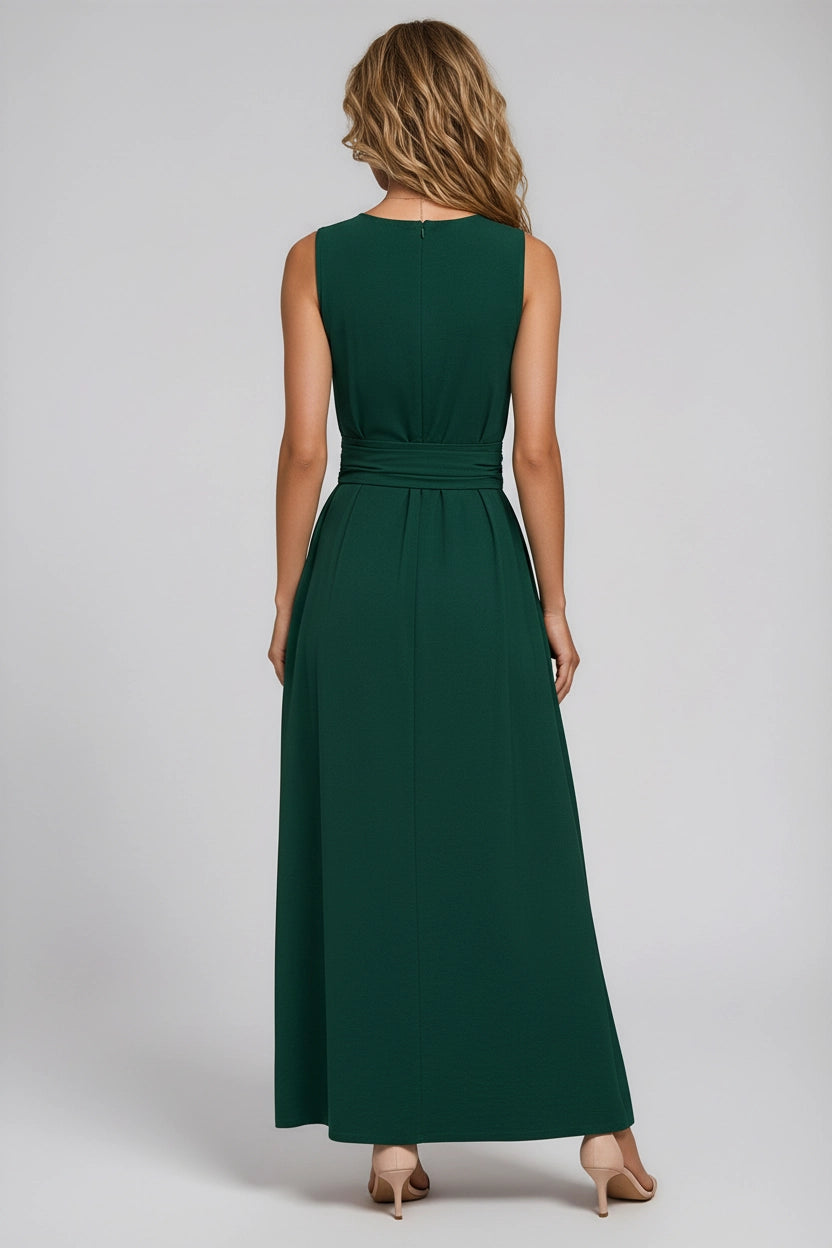 Ärmelloses Kleid mit Taillenbindung aus Ice Silk
