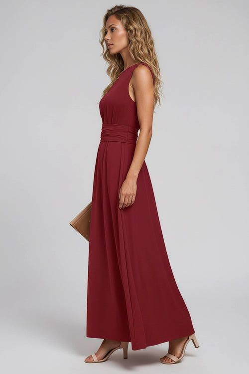 Ärmelloses Kleid mit Taillenbindung aus Ice Silk